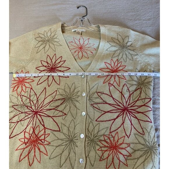 CAROLINE KENDRICK Women's Cardigan Sweater Beige Size XL - Picture 5 of 6
